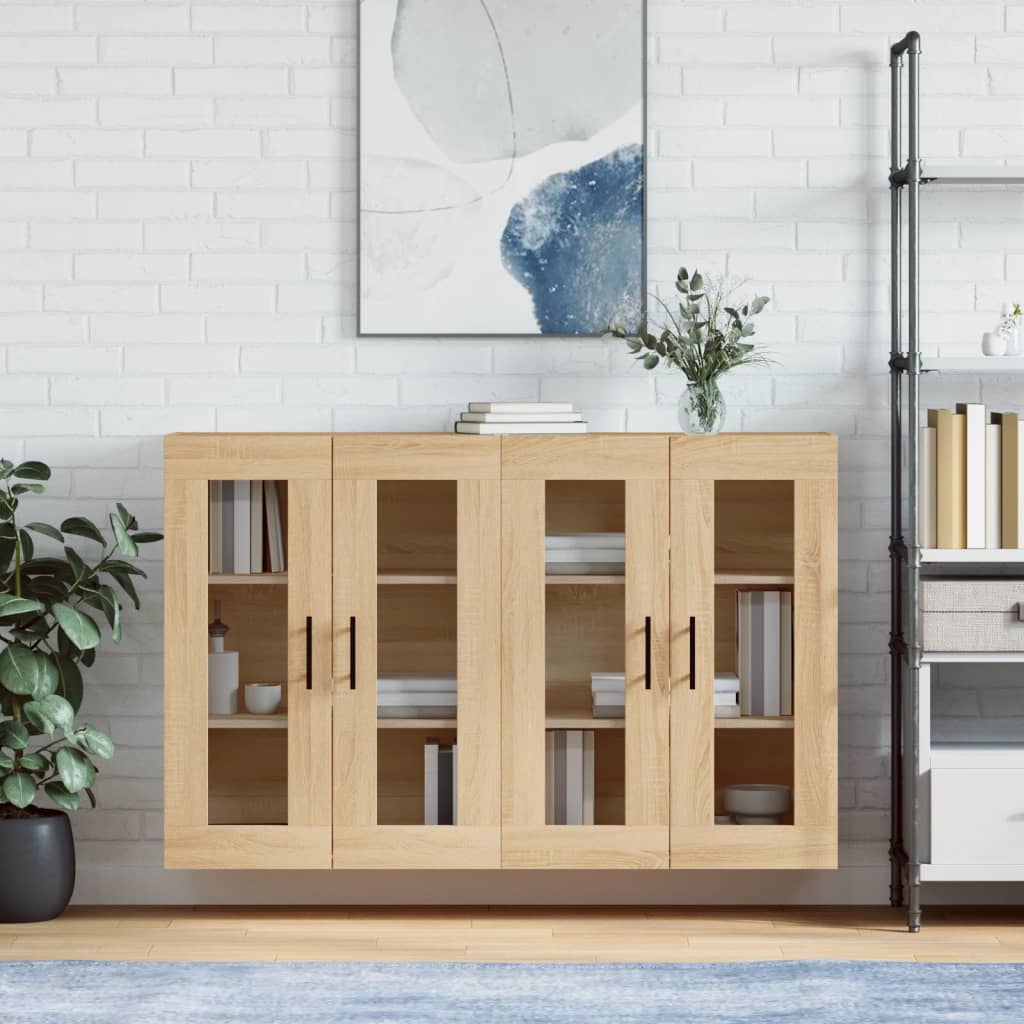 Hangkasten 2 st bewerkt hout sonoma eikenkleurig is nu te koop bij PeponiXL, paradijselijk wonen!