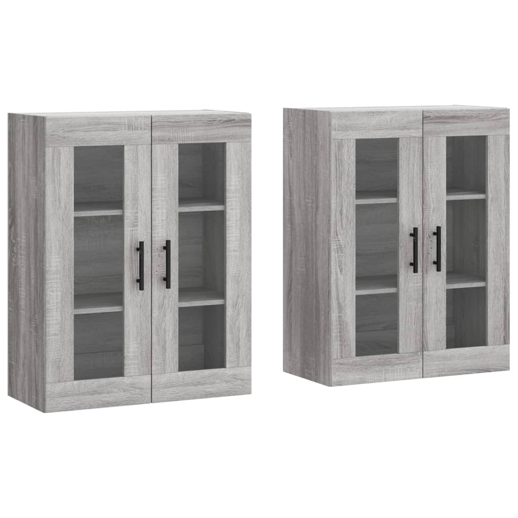 Hangkasten 2 st bewerkt hout grijs sonoma eikenkleurig is nu te koop bij PeponiXL, paradijselijk wonen!