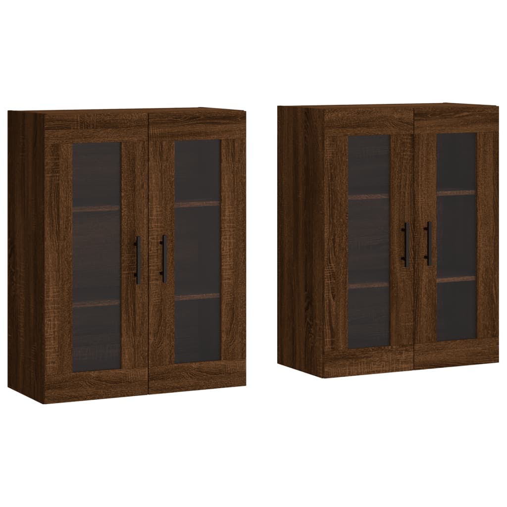 Hangkasten 2 st bewerkt hout bruin eikenkleur is nu te koop bij PeponiXL, paradijselijk wonen!