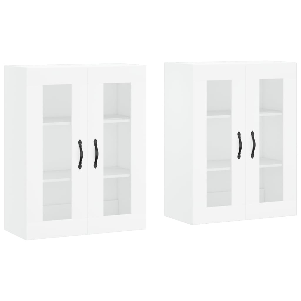 Hangkasten 2 st bewerkt hout wit is nu te koop bij PeponiXL, paradijselijk wonen!