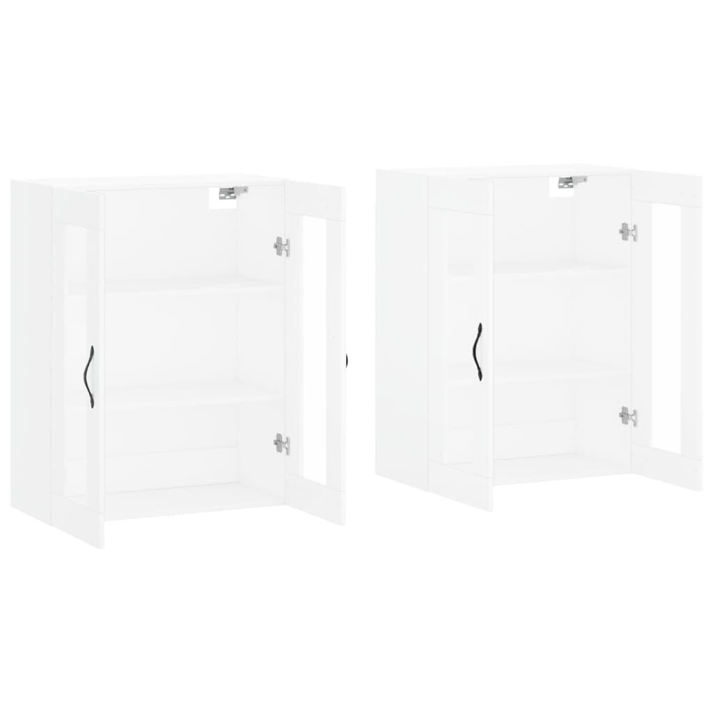 Hangkasten 2 st bewerkt hout wit is nu te koop bij PeponiXL, paradijselijk wonen!