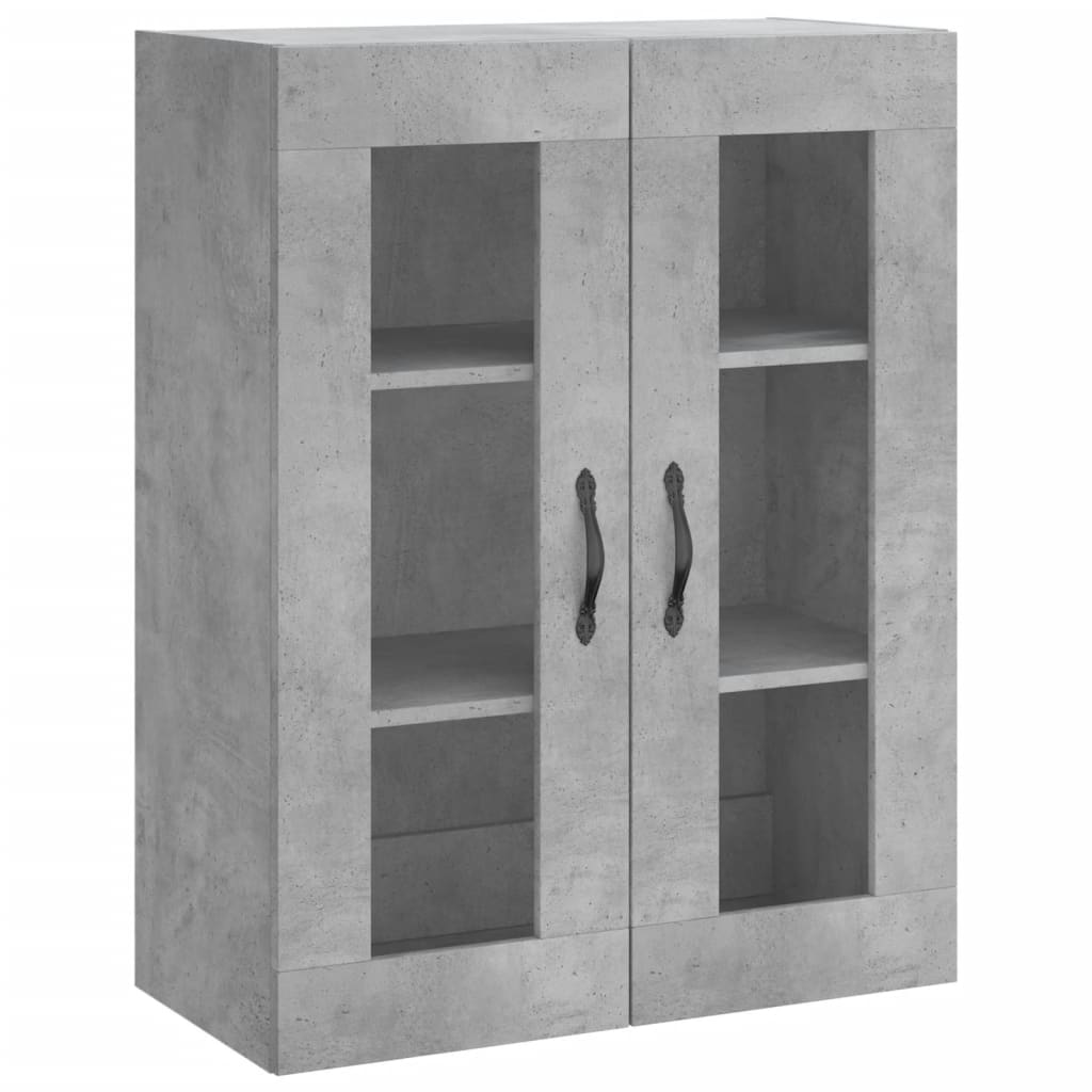 Hangkasten 2 st bewerkt hout betongrijs is nu te koop bij PeponiXL, paradijselijk wonen!