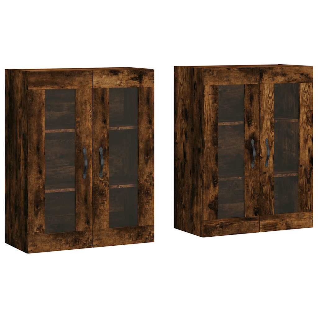 Hangkasten 2 st bewerkt hout gerookt eikenkleurig is nu te koop bij PeponiXL, paradijselijk wonen!