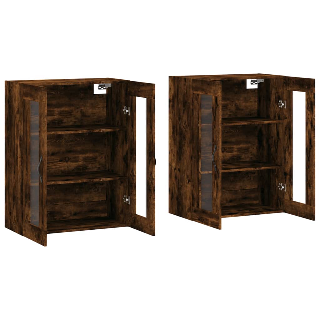Hangkasten 2 st bewerkt hout gerookt eikenkleurig is nu te koop bij PeponiXL, paradijselijk wonen!