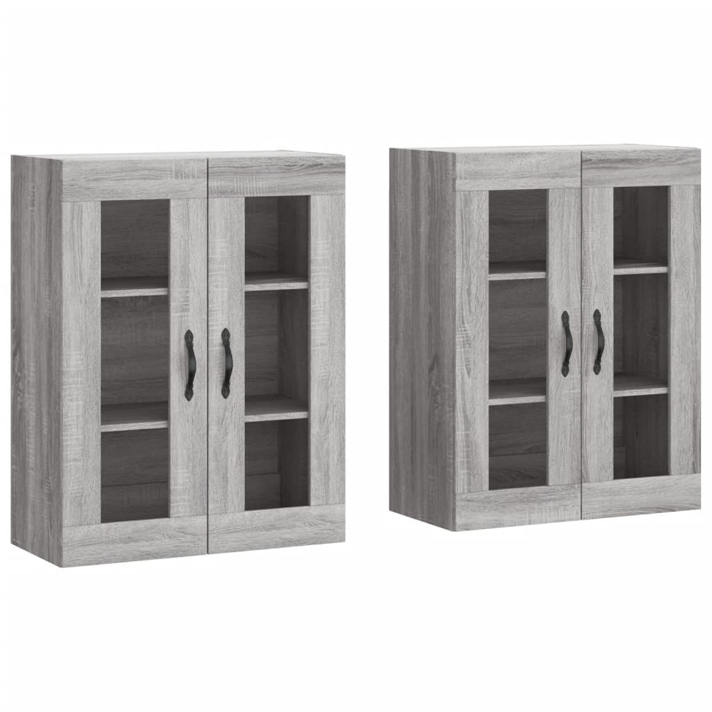 Hangkasten 2 st bewerkt hout grijs sonoma eikenkleurig is nu te koop bij PeponiXL, paradijselijk wonen!