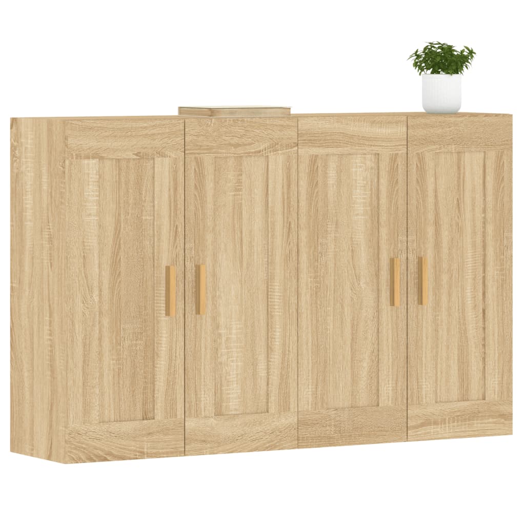 Hangkasten 2 st bewerkt hout sonoma eikenkleurig is nu te koop bij PeponiXL, paradijselijk wonen!