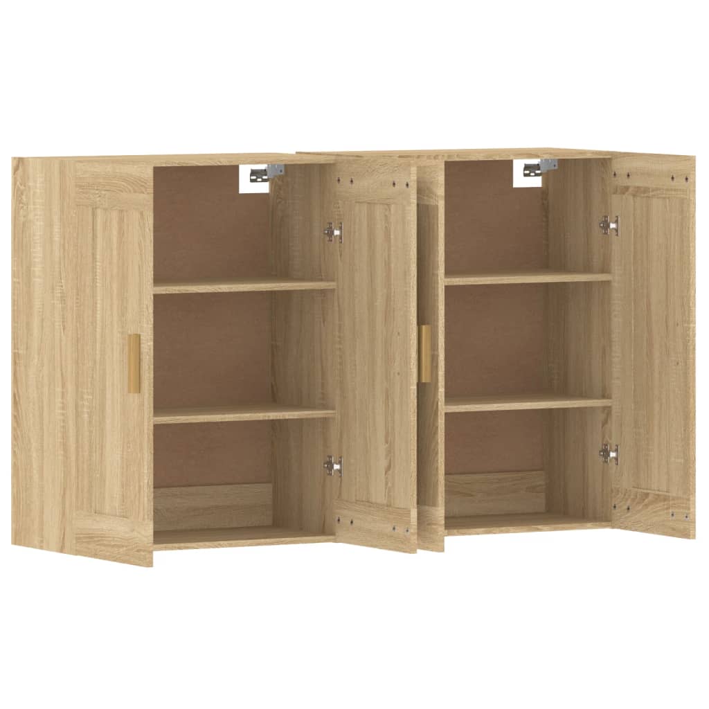 Hangkasten 2 st bewerkt hout sonoma eikenkleurig is nu te koop bij PeponiXL, paradijselijk wonen!