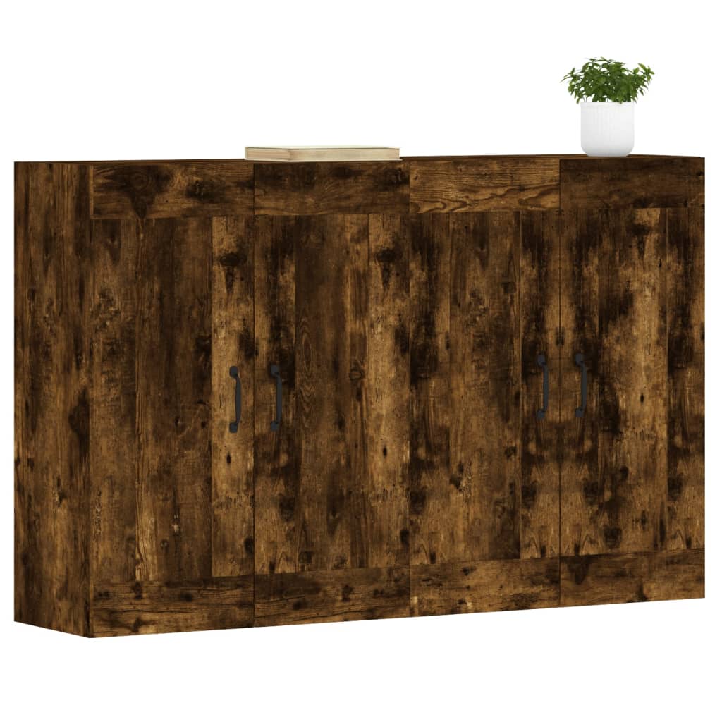 Hangkasten 2 st bewerkt hout gerookt eikenkleurig is nu te koop bij PeponiXL, paradijselijk wonen!