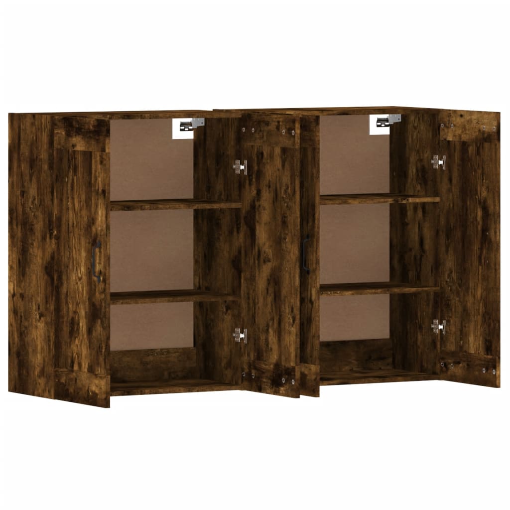 Hangkasten 2 st bewerkt hout gerookt eikenkleurig is nu te koop bij PeponiXL, paradijselijk wonen!