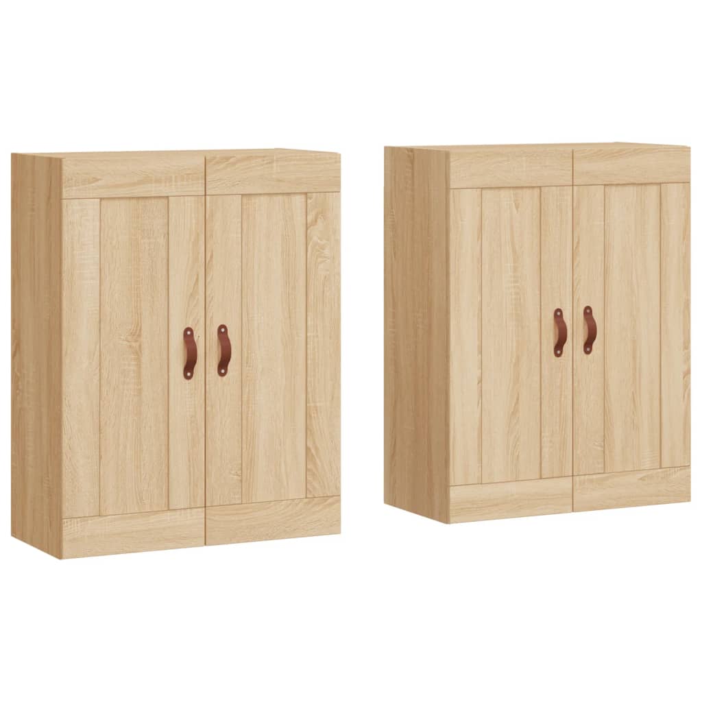Hangkasten 2 st bewerkt hout sonoma eikenkleurig is nu te koop bij PeponiXL, paradijselijk wonen!