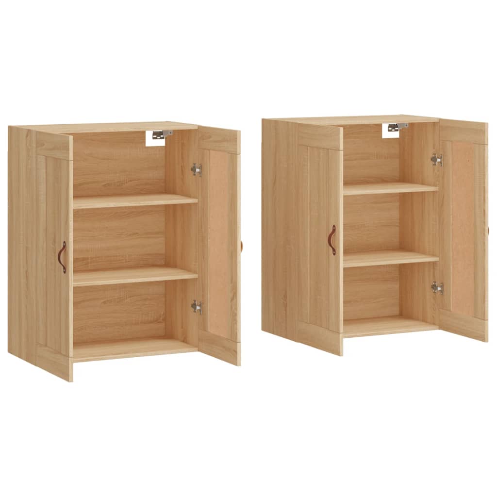 Hangkasten 2 st bewerkt hout sonoma eikenkleurig is nu te koop bij PeponiXL, paradijselijk wonen!