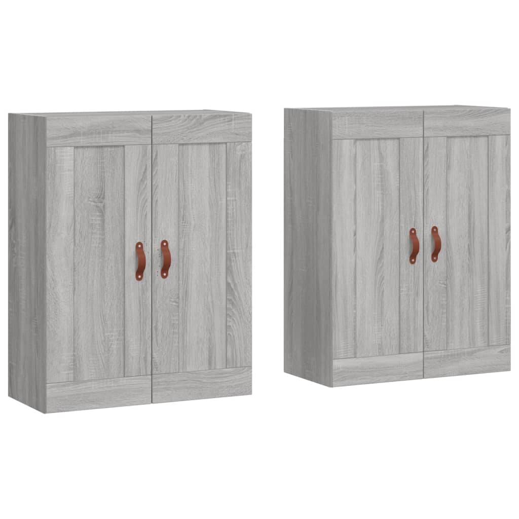 Hangkasten 2 st bewerkt hout grijs sonoma eikenkleurig is nu te koop bij PeponiXL, paradijselijk wonen!
