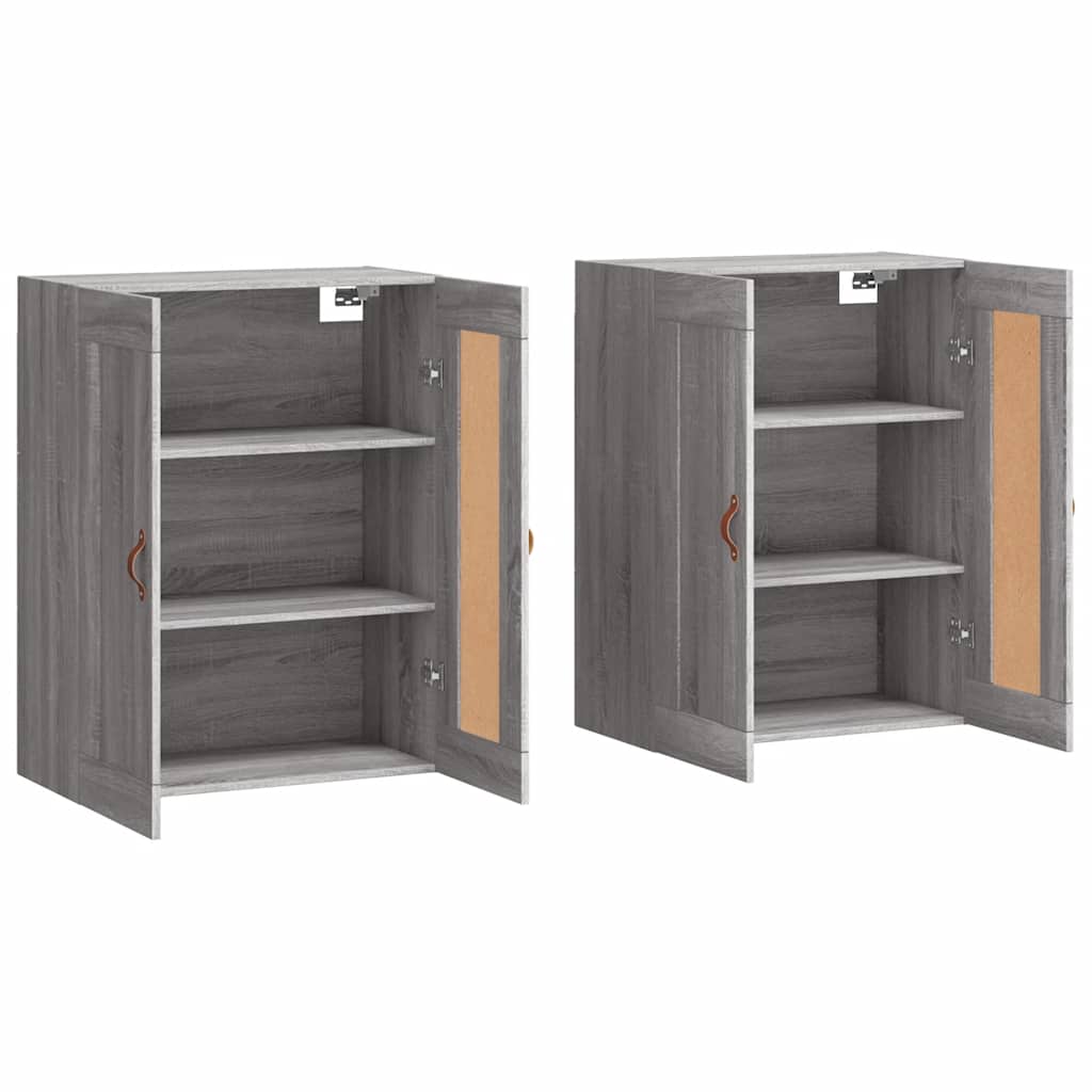 Hangkasten 2 st bewerkt hout grijs sonoma eikenkleurig is nu te koop bij PeponiXL, paradijselijk wonen!