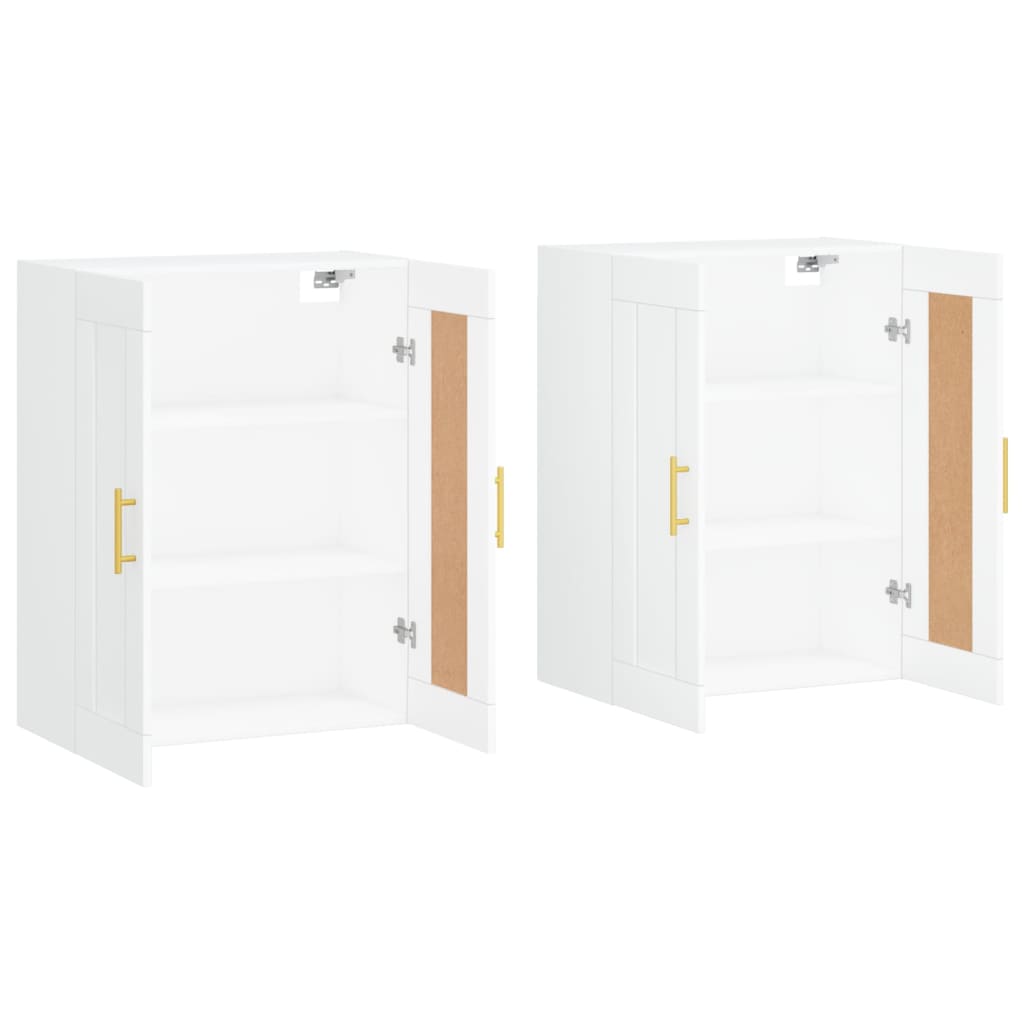 Hangkasten 2 st bewerkt hout wit is nu te koop bij PeponiXL, paradijselijk wonen!
