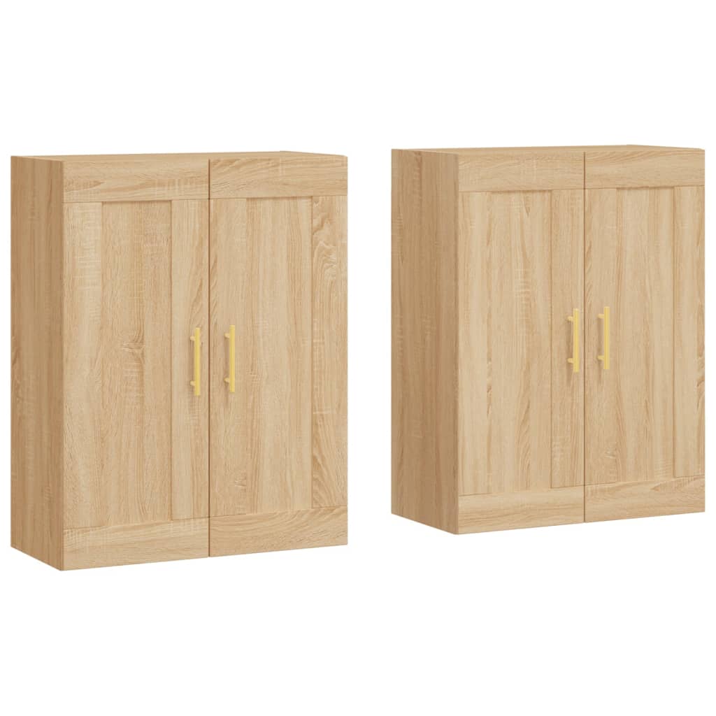 Hangkasten 2 st bewerkt hout sonoma eikenkleurig is nu te koop bij PeponiXL, paradijselijk wonen!