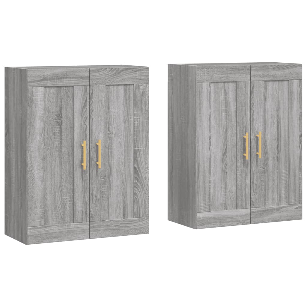 Hangkasten 2 st bewerkt hout grijs sonoma eikenkleurig is nu te koop bij PeponiXL, paradijselijk wonen!
