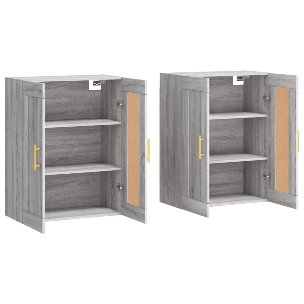 Hangkasten 2 st bewerkt hout grijs sonoma eikenkleurig is nu te koop bij PeponiXL, paradijselijk wonen!