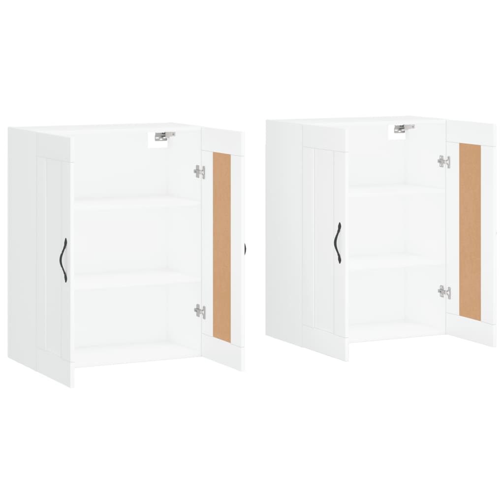 Hangkasten 2 st bewerkt hout wit is nu te koop bij PeponiXL, paradijselijk wonen!