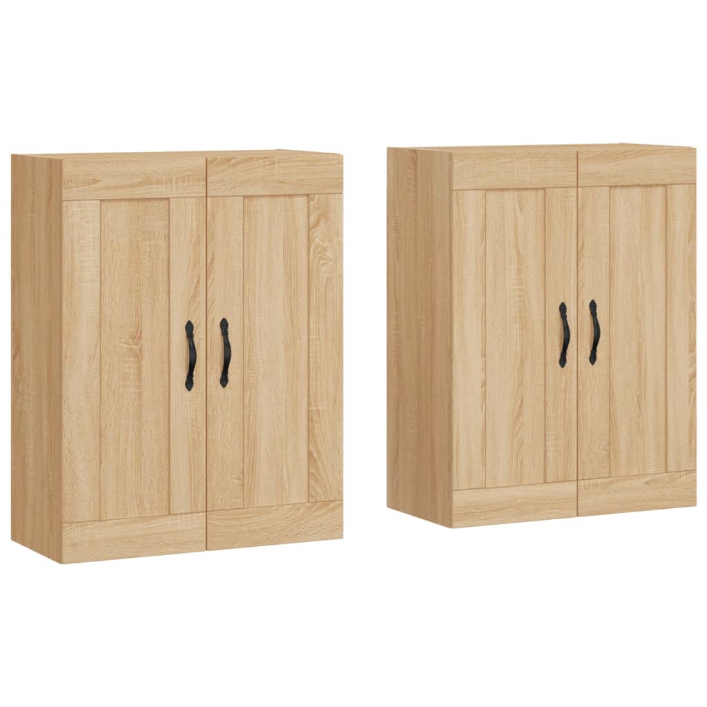 Hangkasten 2 st bewerkt hout sonoma eikenkleurig is nu te koop bij PeponiXL, paradijselijk wonen!
