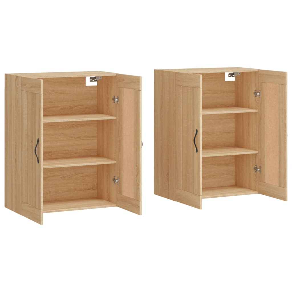 Hangkasten 2 st bewerkt hout sonoma eikenkleurig is nu te koop bij PeponiXL, paradijselijk wonen!