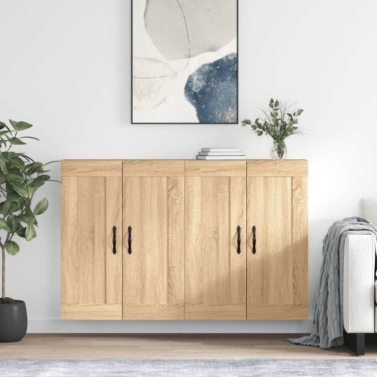 Hangkasten 2 st bewerkt hout sonoma eikenkleurig is nu te koop bij PeponiXL, paradijselijk wonen!