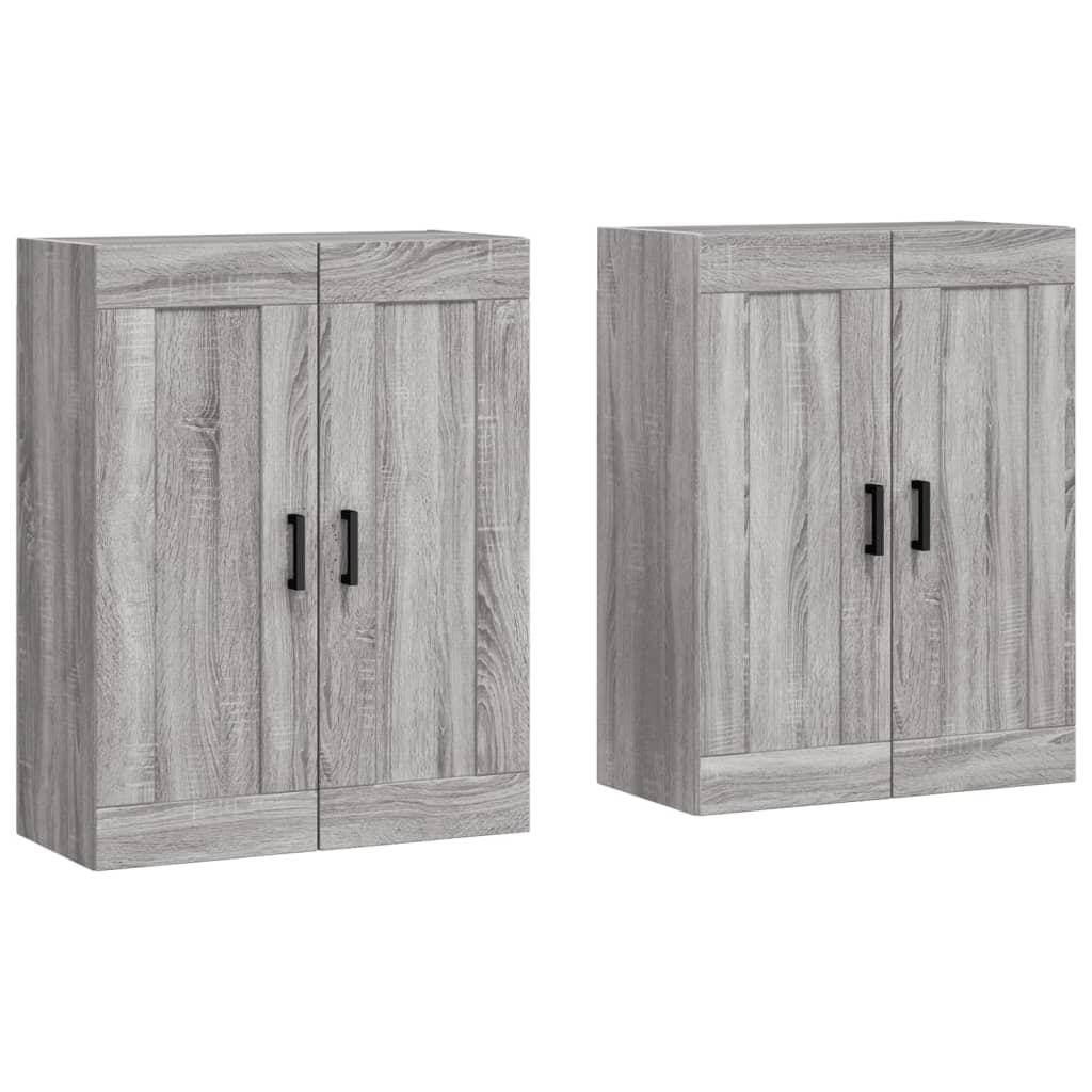 Hangkasten 2 st bewerkt hout grijs sonoma eikenkleurig is nu te koop bij PeponiXL, paradijselijk wonen!
