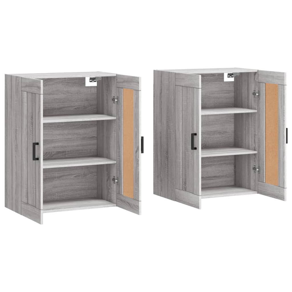 Hangkasten 2 st bewerkt hout grijs sonoma eikenkleurig is nu te koop bij PeponiXL, paradijselijk wonen!