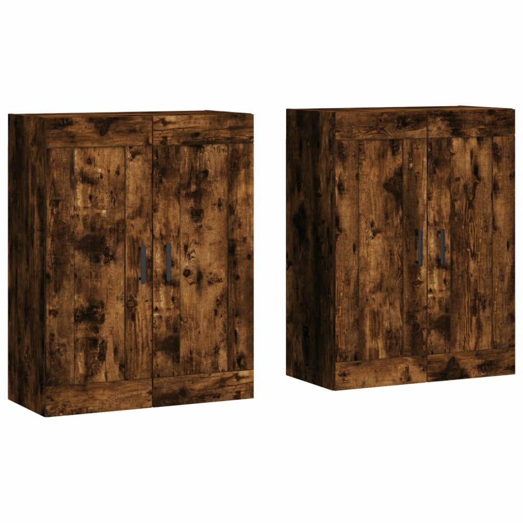 Hangkasten 2 st bewerkt hout gerookt eikenkleurig is nu te koop bij PeponiXL, paradijselijk wonen!