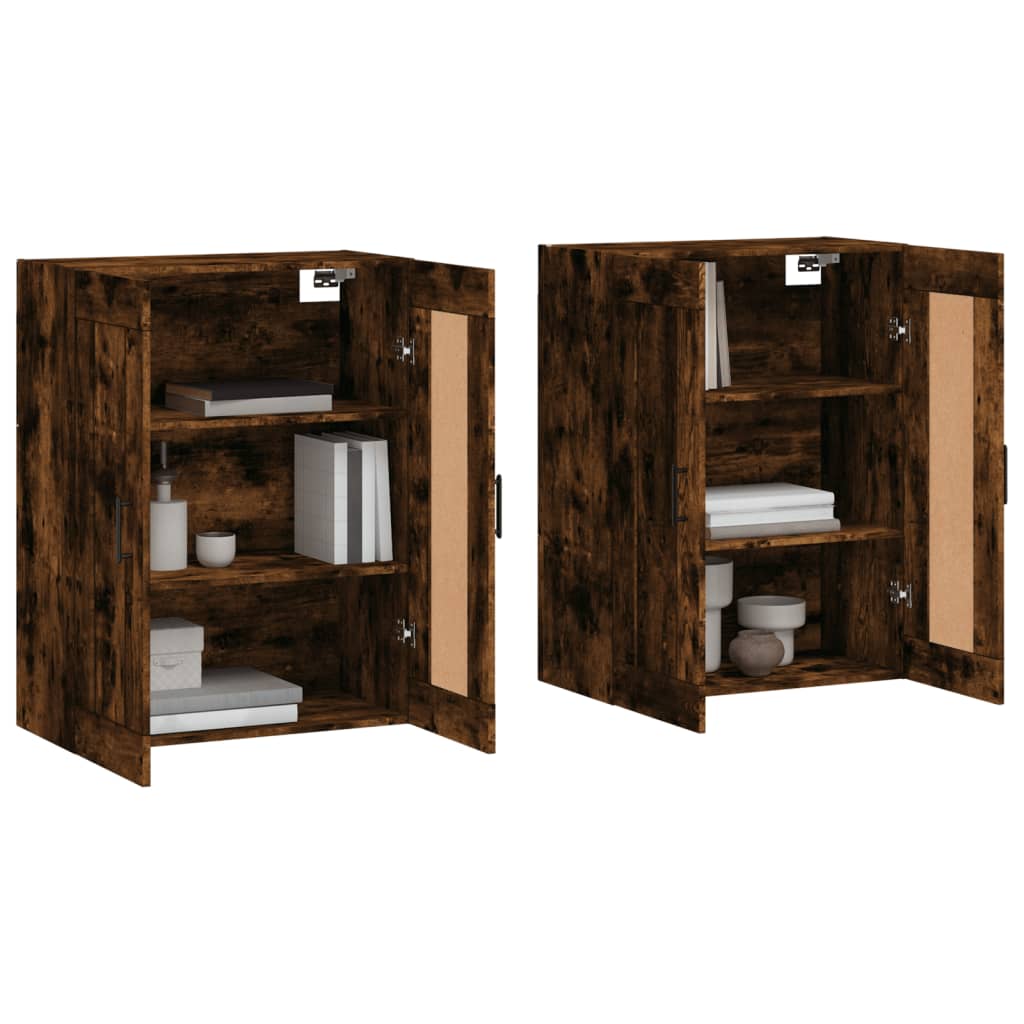 Hangkasten 2 st bewerkt hout gerookt eikenkleurig is nu te koop bij PeponiXL, paradijselijk wonen!