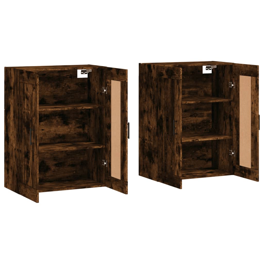 Hangkasten 2 st bewerkt hout gerookt eikenkleurig is nu te koop bij PeponiXL, paradijselijk wonen!