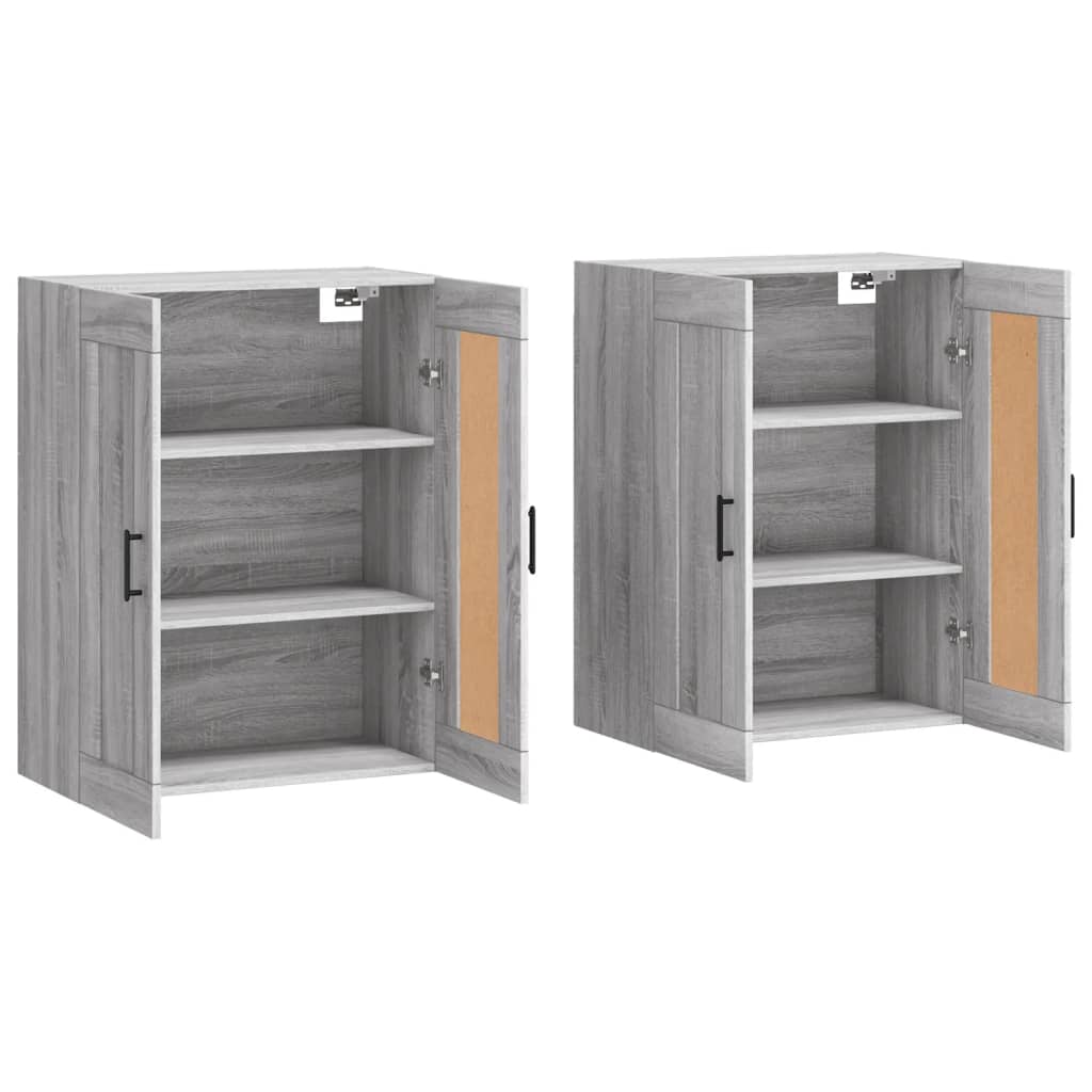 Hangkasten 2 st bewerkt hout grijs sonoma eikenkleurig is nu te koop bij PeponiXL, paradijselijk wonen!