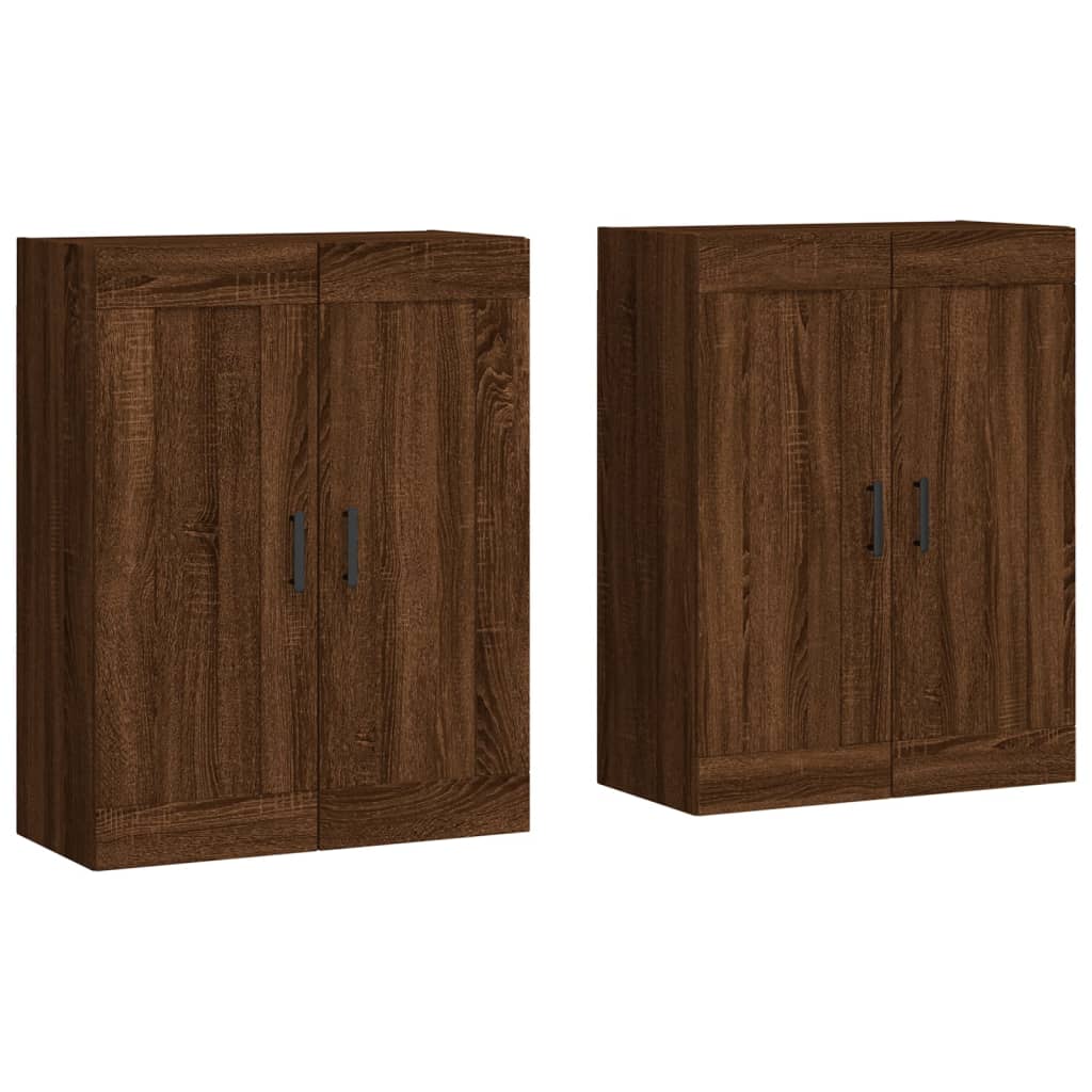 Hangkasten 2 st bewerkt hout bruin eikenkleur is nu te koop bij PeponiXL, paradijselijk wonen!