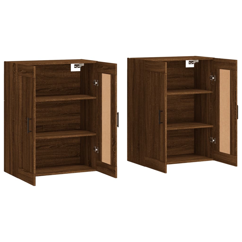 Hangkasten 2 st bewerkt hout bruin eikenkleur is nu te koop bij PeponiXL, paradijselijk wonen!