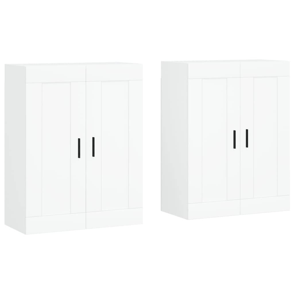 Hangkasten 2 st bewerkt hout wit is nu te koop bij PeponiXL, paradijselijk wonen!