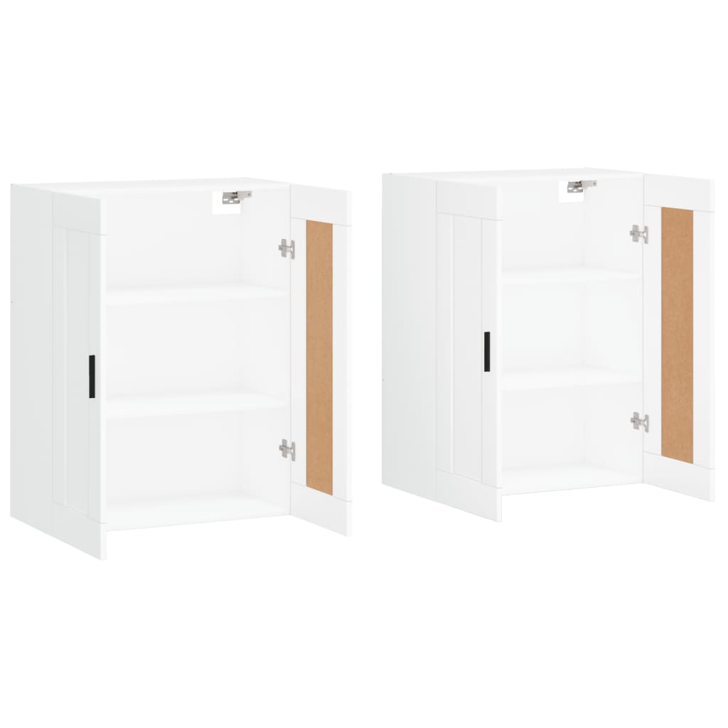Hangkasten 2 st bewerkt hout wit is nu te koop bij PeponiXL, paradijselijk wonen!