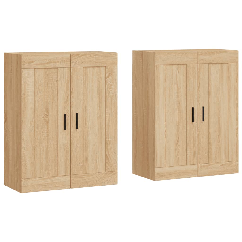 Hangkasten 2 st bewerkt hout sonoma eikenkleurig is nu te koop bij PeponiXL, paradijselijk wonen!