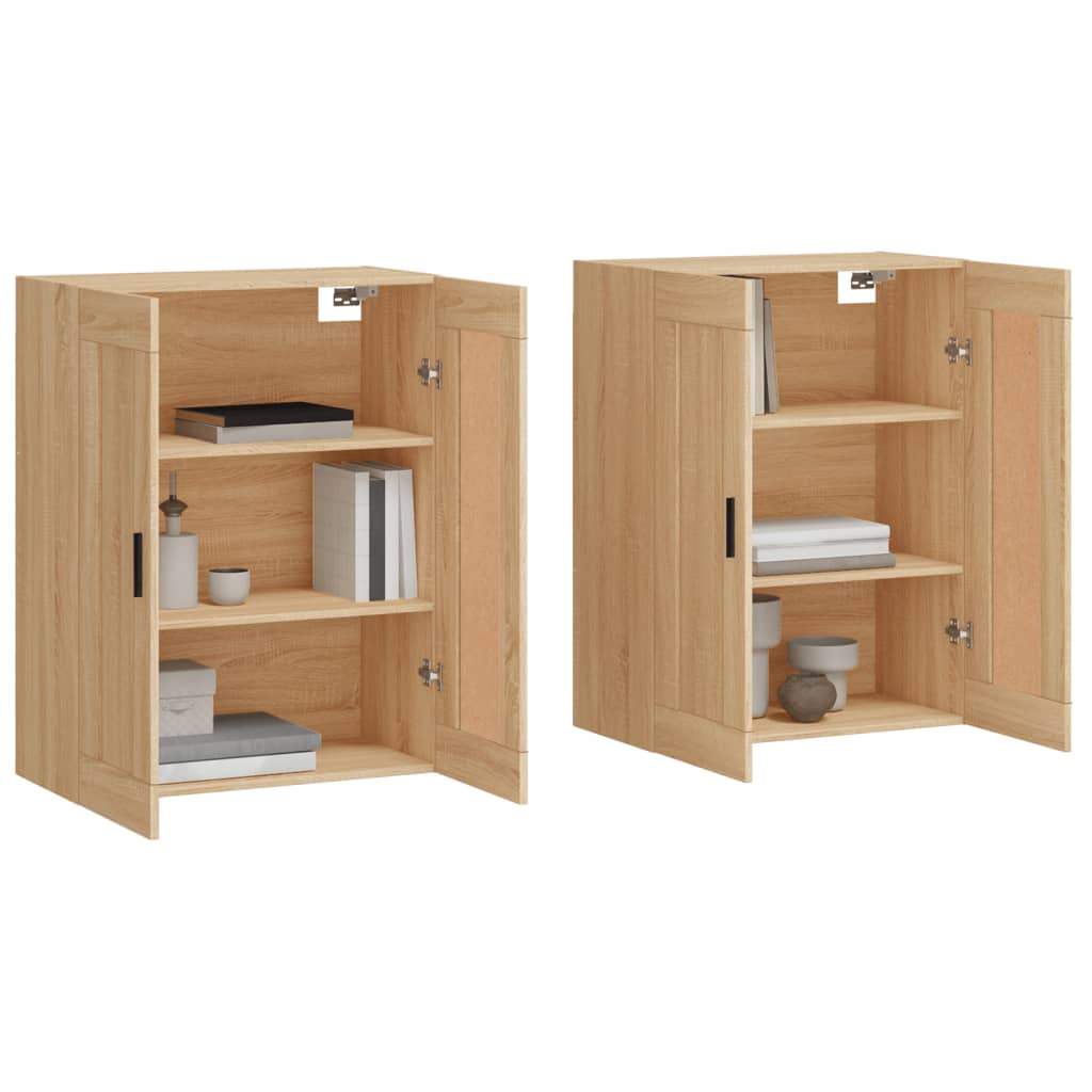 Hangkasten 2 st bewerkt hout sonoma eikenkleurig is nu te koop bij PeponiXL, paradijselijk wonen!