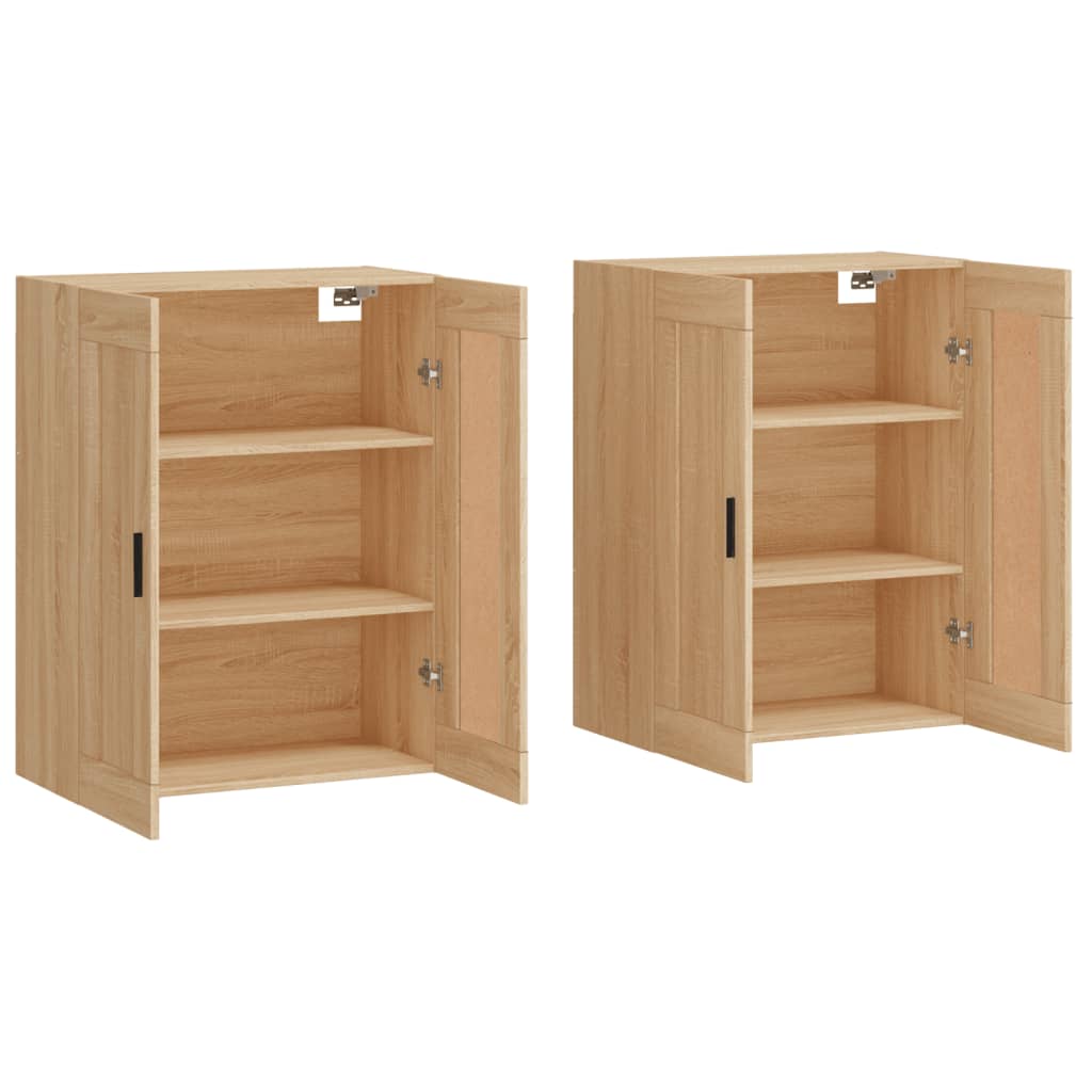Hangkasten 2 st bewerkt hout sonoma eikenkleurig is nu te koop bij PeponiXL, paradijselijk wonen!
