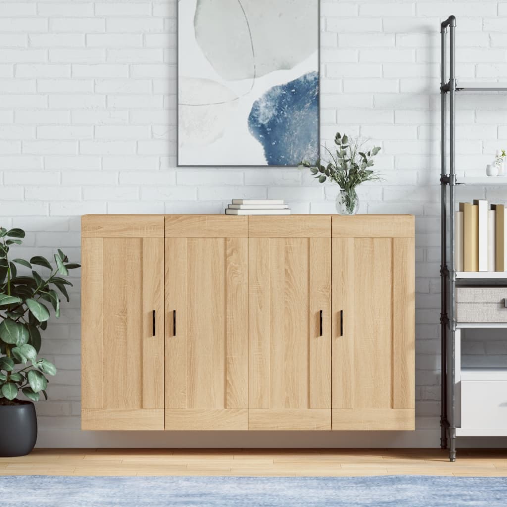 Hangkasten 2 st bewerkt hout sonoma eikenkleurig is nu te koop bij PeponiXL, paradijselijk wonen!