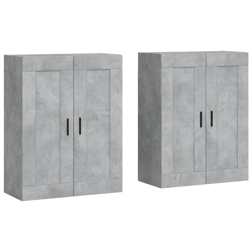 Hangkasten 2 st bewerkt hout betongrijs is nu te koop bij PeponiXL, paradijselijk wonen!