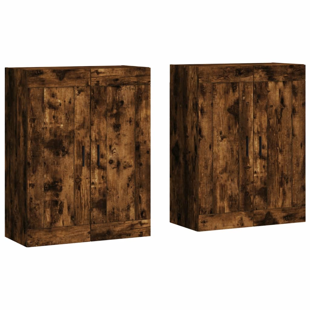 Hangkasten 2 st bewerkt hout gerookt eikenkleurig is nu te koop bij PeponiXL, paradijselijk wonen!
