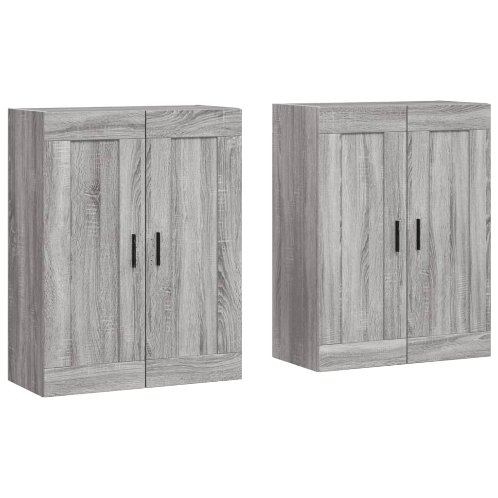 Hangkasten 2 st bewerkt hout grijs sonoma eikenkleurig is nu te koop bij PeponiXL, paradijselijk wonen!