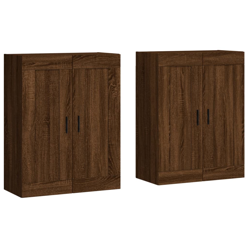 Hangkasten 2 st bewerkt hout bruin eikenkleur is nu te koop bij PeponiXL, paradijselijk wonen!