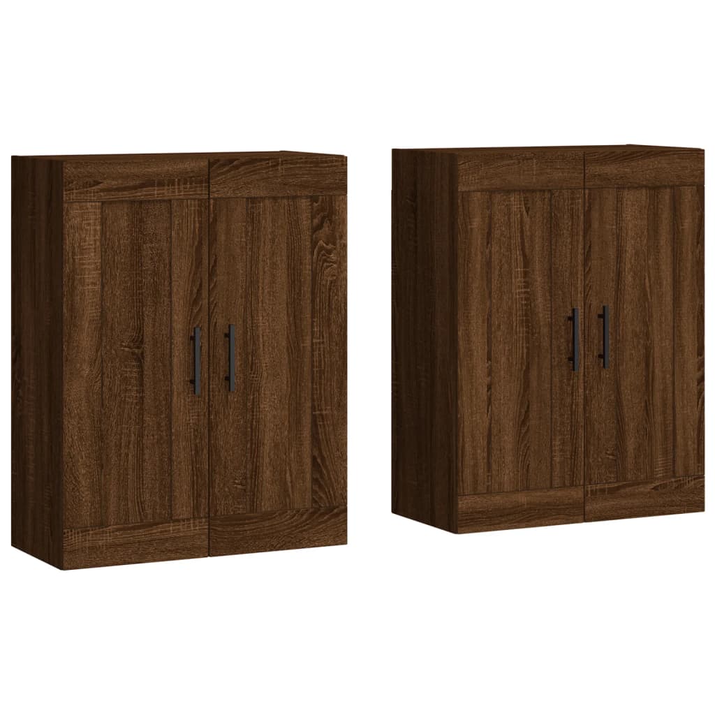 Hangkasten 2 st bewerkt hout bruin eikenkleur is nu te koop bij PeponiXL, paradijselijk wonen!