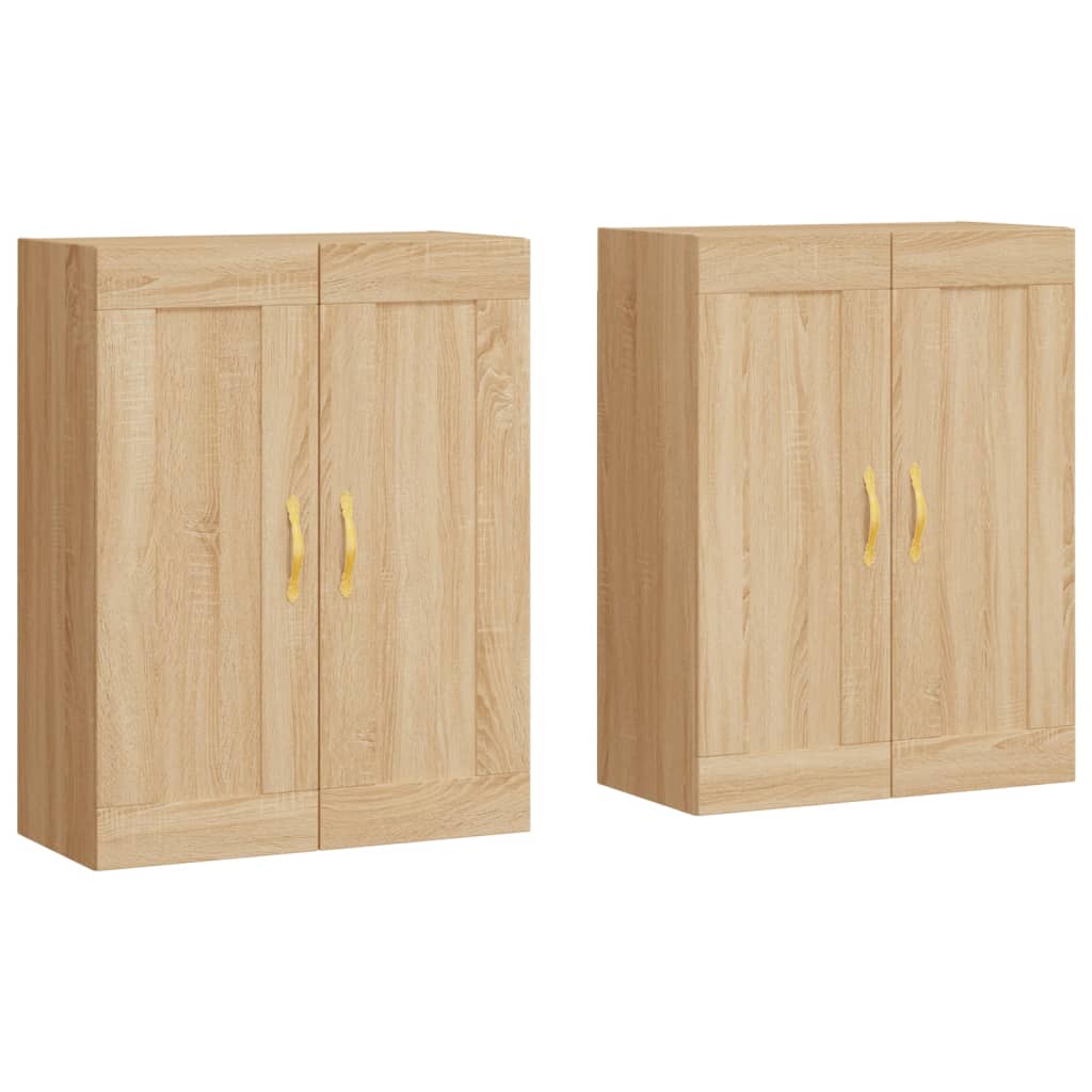 Hangkasten 2 st bewerkt hout sonoma eikenkleurig is nu te koop bij PeponiXL, paradijselijk wonen!