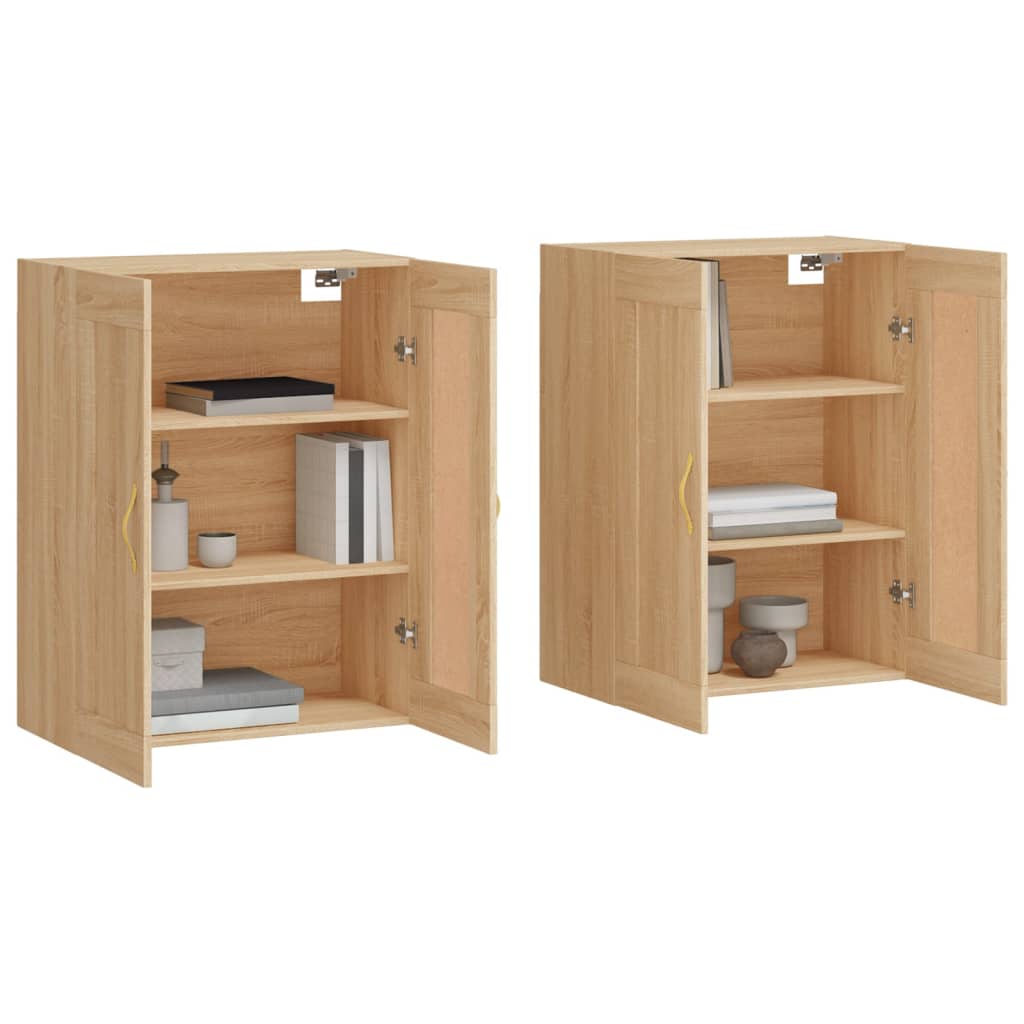 Hangkasten 2 st bewerkt hout sonoma eikenkleurig is nu te koop bij PeponiXL, paradijselijk wonen!