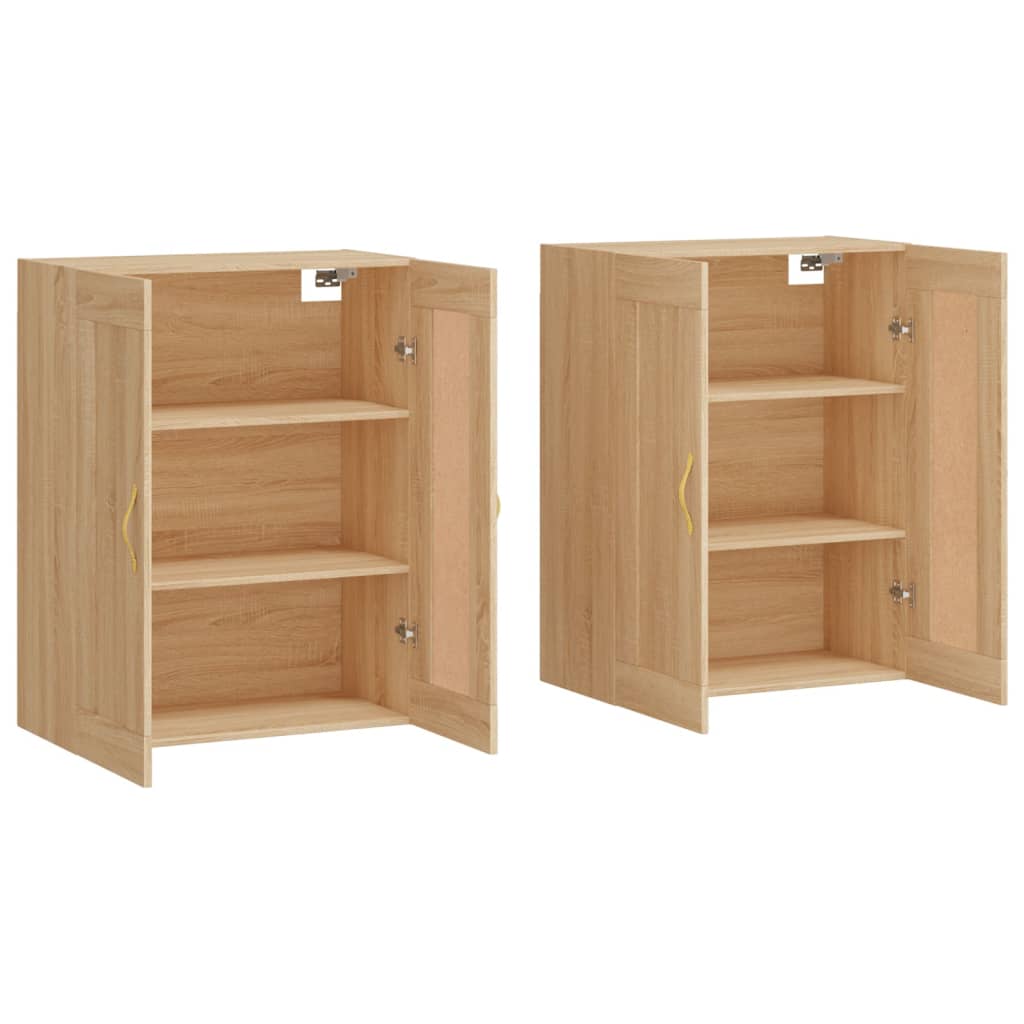 Hangkasten 2 st bewerkt hout sonoma eikenkleurig is nu te koop bij PeponiXL, paradijselijk wonen!