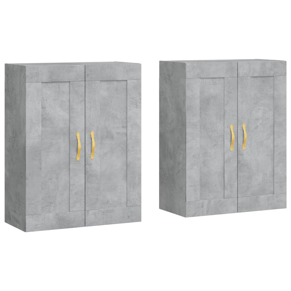 Hangkasten 2 st bewerkt hout betongrijs is nu te koop bij PeponiXL, paradijselijk wonen!
