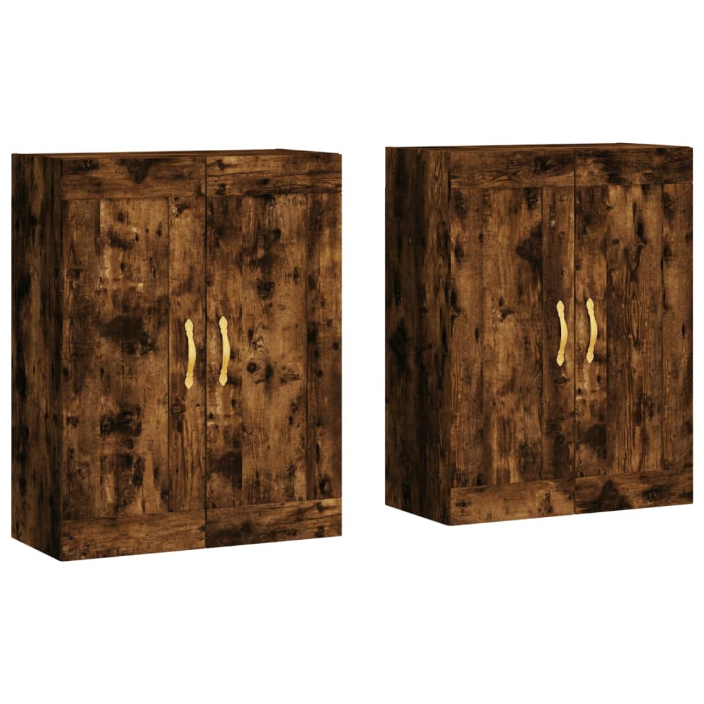 Hangkasten 2 st bewerkt hout gerookt eikenkleurig is nu te koop bij PeponiXL, paradijselijk wonen!