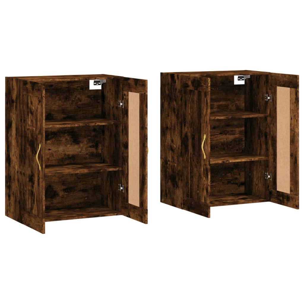 Hangkasten 2 st bewerkt hout gerookt eikenkleurig is nu te koop bij PeponiXL, paradijselijk wonen!